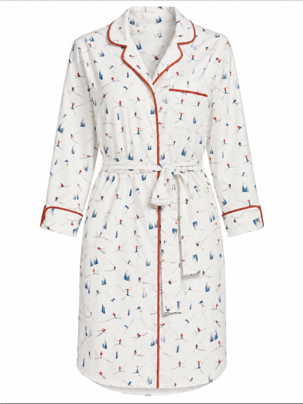 LandsEnd 3/4 Sleeve Flannel Sleepshirt Nightgown/Robe/Lounging/Dress/PJ Top - Picture 6 of 8